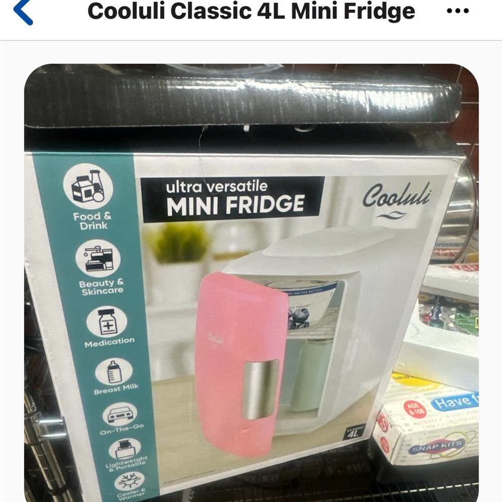 Cooluli Mini Fridge - Pink Compact 4L